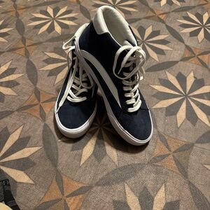 Like New! Madewell Navy and White High-Top Sneakers